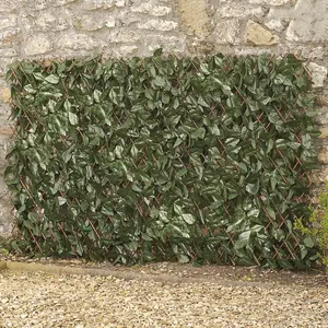 Artificial Ivy Hedge Trellis 1 x 2m Expandable Privacy Screening Panel for Gardens, Balcony and Terraces