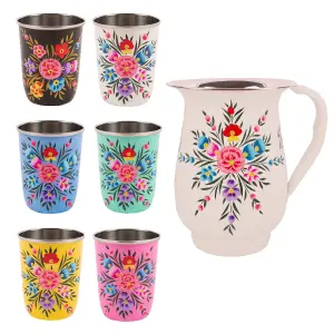 BillyCan - Picnic Jug Set - 300ml - Cotton Pansy Jug - Multicolour - 7pc