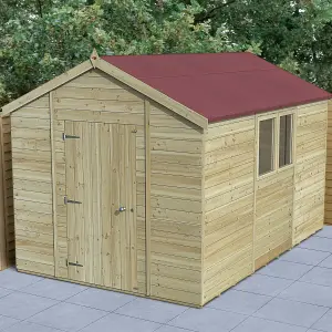 Forest Garden Timberdale 12x8 ft Apex Wooden Shed with floor (Base included)