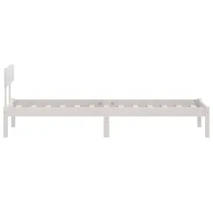 Berkfield Bed Frame White Solid Wood Pine 100x200 cm