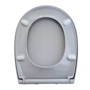 BEMIS DOVE GREY SLOW CLOSE QUICK RELEASE STANDARD OVAL TOP FIX TOILET SEAT