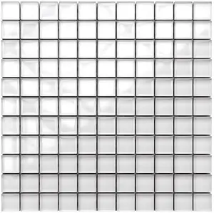 Glass mosaic on mesh for bathroom or kitchen 300mm x 300mm - Perfect white