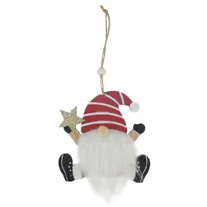 Davies Products Wood Gonk Christmas Tree Decoration Red/White (18cm)