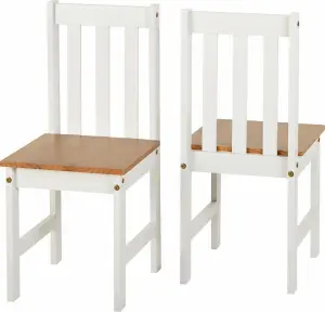 Ludlow Dining Set Table with 2 Chairs White with Oak Lacquer