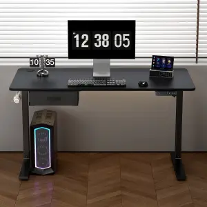 MCC Direct Height Adjustable Electric Desk Standing/Sitting Computer Desk with USB A Charger Port 120cm Black