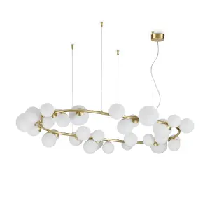 Luminosa PERLAGE 30 Light Globe Pendant Ceiling Light Brass