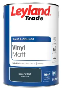 Leyland Trade Vinyl Matt Walls & Ceilings Emulsion Paint Sailor's Coat (PPG1153-7) 5L