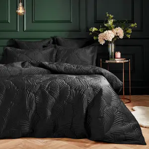 Paoletti Palmeria Quilted Velvet Duvet Set