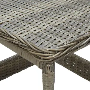 Berkfield Garden Table Brown 45x45x46.5 cm Poly Rattan