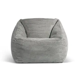 icon Kids Morgan Corduroy Armchair Bean Bag Grey Childrens Bean Bags