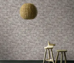 Modern Realistic Taupe House Brick Paste the Wall Wallpaper