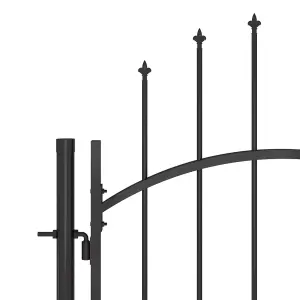 Berkfield Garden Fence Gate with Spear Top 5x2 m Black