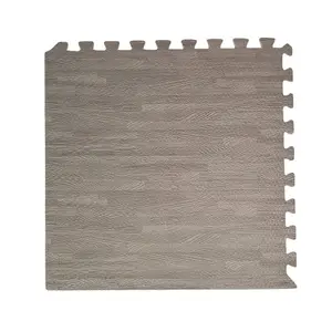 Samuel Alexander 8 Piece Grey Wood Effect EVA Foam Floor Protective Tiles or Mats 60x60cm Each