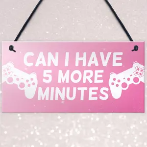 Funny Girls Bedroom Sign GIRL GAMER Gift For Daughter Pink Gaming Sign