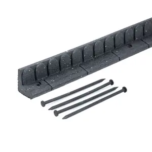 120pcs Grey Mower Edge Lawn Edging Rubber Garden Border - Half Pallet