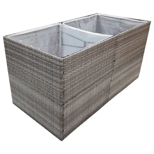 Berkfield Garden Planter Grey 157x80x80 cm Poly Rattan