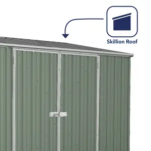 Absco 3m x 1.52m Space Saver Metal Shed Green / No