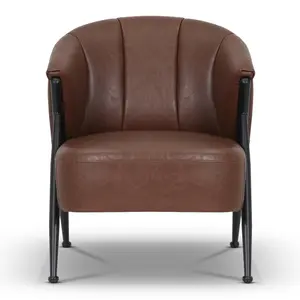 Faux Leather Brown Viviana Accent Chair