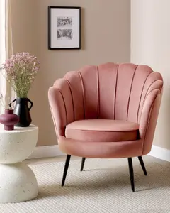 Beliani Retro Armchair LOVIKKA Velvet Pink