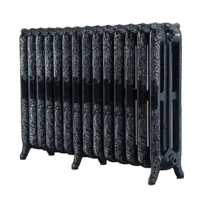 Arroll Montmartre Black & silver 3 Column Radiator, (W)1154mm x (H)760mm