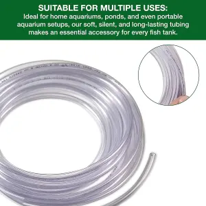 10M Clear Aquarium Airline PVC Food Grade Tube- 4/6MM Oxygen Tubing for Fish Tanks Soft Aquarium Tubing Air Hose Pump Accessories