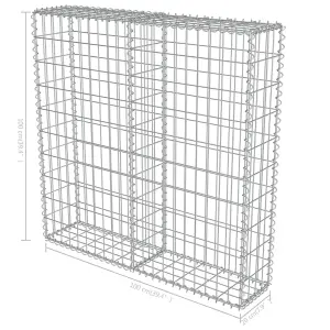 Berkfield Gabion Wall with Covers Galvanised Steel 100x20x100 cm