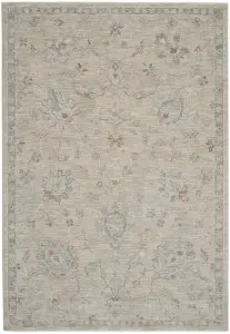 Light Grey Traditional Persian Bordered Floral Rug for Living Room Bedroom and Dining Room-69cm X 310cm