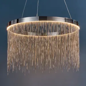 Anson Lighting Frains Chrome and Silver Chain Integrated LED Ceiling Pendant