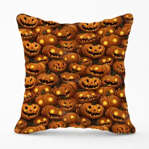 Grinning Lanterns Pumpkins With Glowing Eyes Cushions 45cm x 45cm