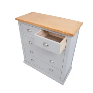 Loreo 5 Drawer Chest of Drawers Chrome Cup Handle