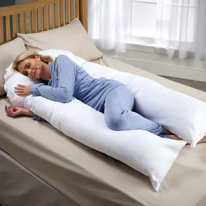 Ultimate Full Body Support Pillow - U-Shaped Side Sleeper or Pregnancy Cushion with Hollowfibre Filling & Microfibre Pillowcase