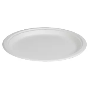 URBNLIVING 25cm Diameter 100 Pcs Paper Disposable White Biodegradable Plates