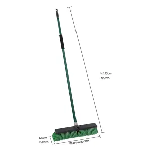 JVL Heavy Duty Outdoor Garden Yard Sweeping Brush, Green