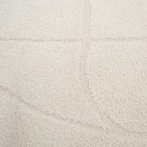 Cream Beige Free-Form Velvety Soft Rug 190x280cm