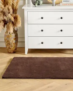 Faux Rabbit Fur Rug 80 x 150 cm Brown MIRPUR