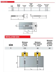 Hammer Wall Plug Collar Cylindrical Window Door Frame Concrete Brick - Size 6x40mm - Pack of 200