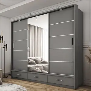 Oak World Durango 250cm Sliding Door Wardrobe | Matt Grey