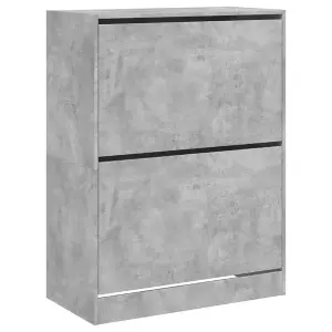 Berkfield Shoe Cabinet with 2 Flip-Drawers Concrete Grey 80x42x108 cm