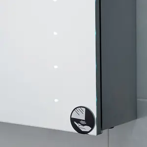 Nova LED Illuminated Single Mirrored Wall Cabinet with Demister (H)700mm (W)500mm