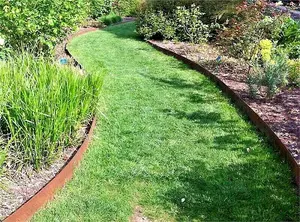 lawn edging 150 mm high , corten steel , border edging , Metal Border Edging , rusty edging , lawn edging , 5 Lengths per pack