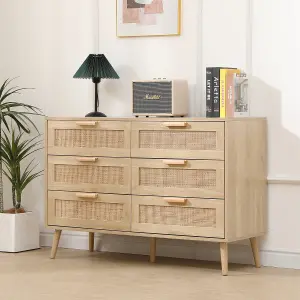 FurnitureHMD Bedroom Chest of Drawers, Ratten Storage Dresser Cabinet,Sideboard for Living Room, Bedroom, Hallway