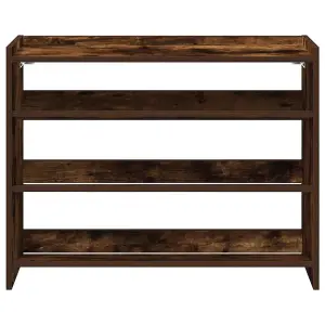 Berkfield Shoe Rack Smoked Oak 80x25x61.5 cm Engineered Wood