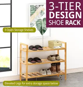 Hallowood Furniture Aston 3 Tier Stackable Shoe Rack