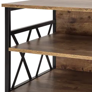 Beliani Industrial TV Stand Brown CARLISLE