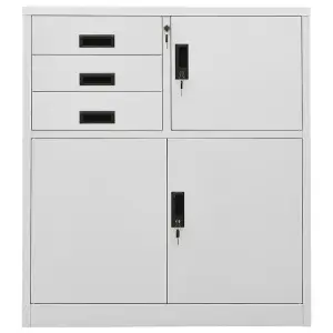 Berkfield Office Cabinet Light Grey 90x40x102 cm Steel