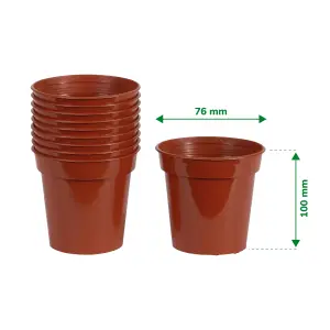 Verve Lei Terracotta Plastic Grow pot (Dia) 7.6cm, (H)10cm, 280ml