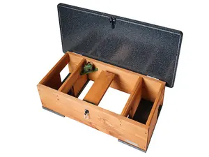 Green Feathers Handmade Wooden Hedgehog Feeding Station - H24 x W36 x L70 cm