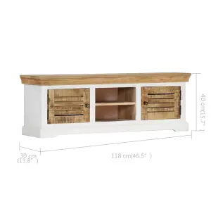 Berkfield TV Cabinet 118x30x40 cm Solid Mango Wood