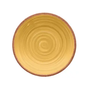 Purely Home Rustic Swirl Yellow Melamine Side Plate