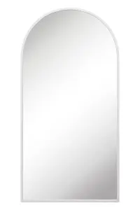 MirrorOutlet The Arcus White Framed Arched Leaner Wall Mirror 180CM X 90CM